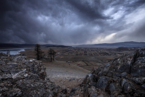 Storm is coming over the sky of Khatgal, Northern Mongolia